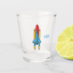 Copo De Shot Ilustração de desenho animado de navio-foguete