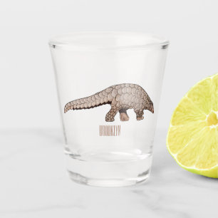 Copo De Shot Ilustração de desenho animado de Pangolin