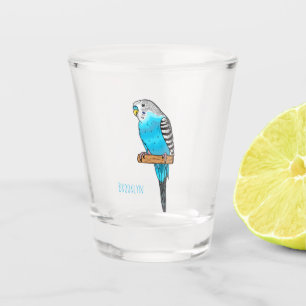 Copo De Shot Ilustração de desenho animado de pássaros azul
