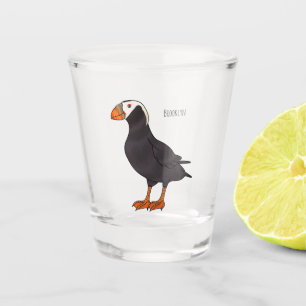 Copo De Shot Ilustração de desenho animado de pássaros puffin t