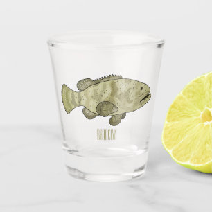 Copo De Shot Ilustração de desenho animado de peixe-grua