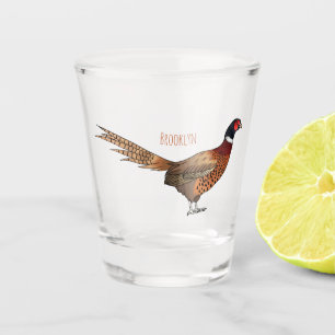 Copo De Shot Ilustração de desenho animado de pheasant de pesco