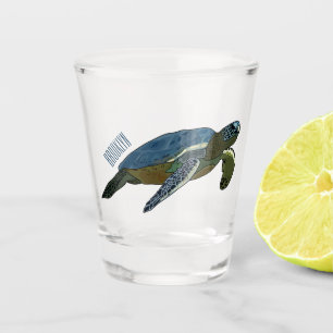 Copo De Shot Ilustração de desenho animado de tartaruga marinha