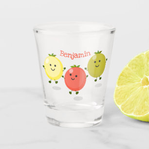 Copo De Shot Ilustração de desenho animado de tomate de cerej