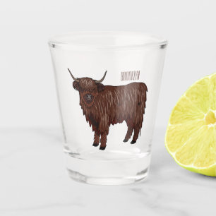 Copo De Shot Ilustração de desenho animado de vaca das Terras A
