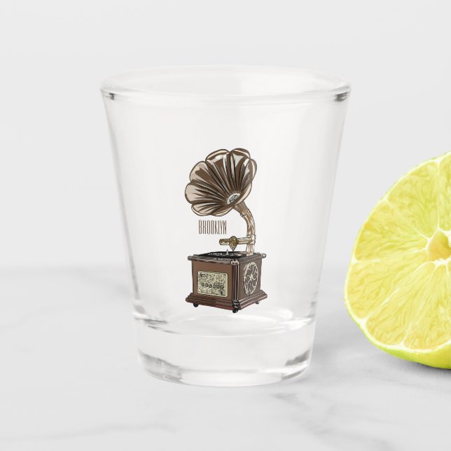 Copo De Shot Ilustração de desenho animado girável (Frente)