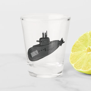 Copo De Shot Ilustração de desenho animado submarino