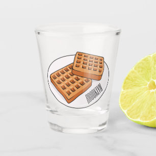 Copo De Shot Ilustração de desenho animado Waffle