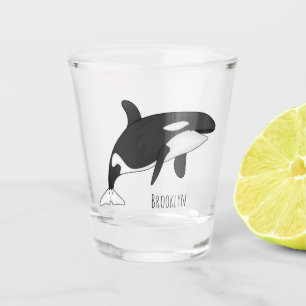 Copo De Shot Ilustração de desenho da baleia assassina