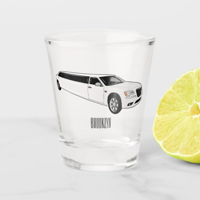 Copo De Shot Ilustração de desenho da limusine (Frente)