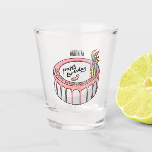 Copo De Shot Ilustração de desenho de bolo de aniversário