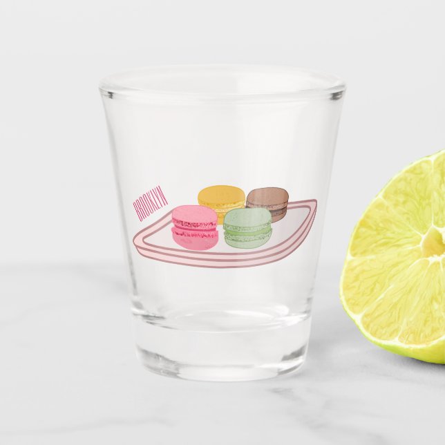 Copo De Shot Ilustração de desenho de Macaron (Frente)
