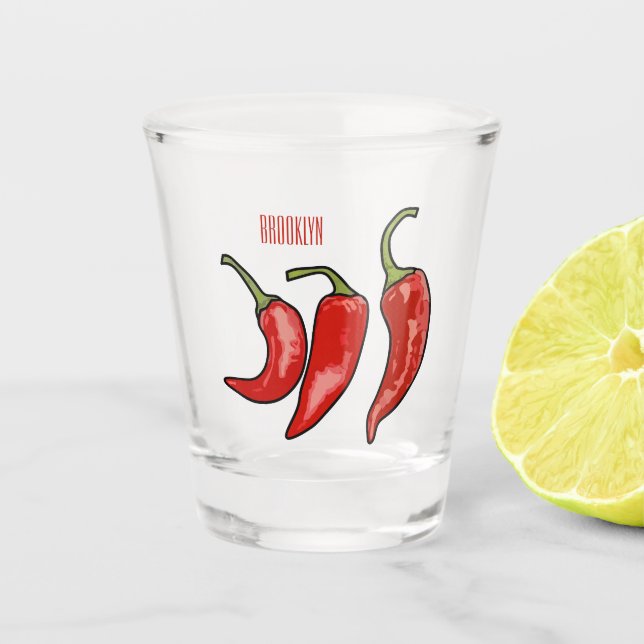 Copo De Shot Ilustração de desenho em chili (Frente)