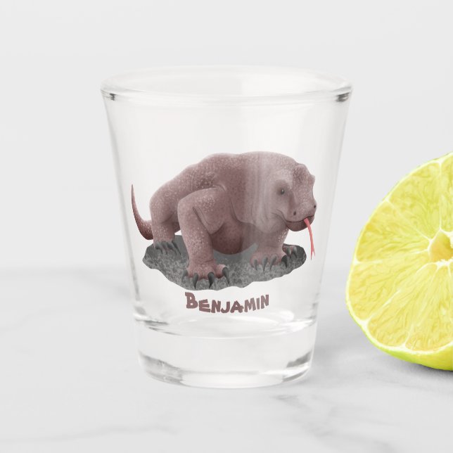 Copo De Shot Ilustração do dragão Komodo (Frente)