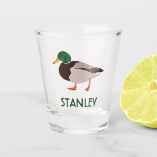 Copo De Shot Ilustração Realista de Pato Mallard Personalizada