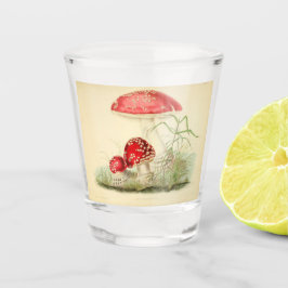 Copo De Shot Ilustração vítrea de um cogumelo