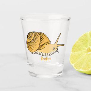Copo De Shot Imagem de desenho animado de caracol amarelo-bonit