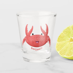 Copo De Shot Imagem de desenho animado de caranguejo vermelho-b