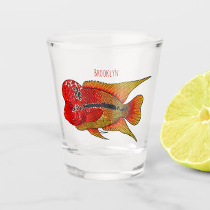 Copo De Shot Imagem de desenho animado de peixes-cichlid-Flor