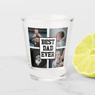 Copo De Shot Imagem de Foto Personalizada do Melhor Pai Branco