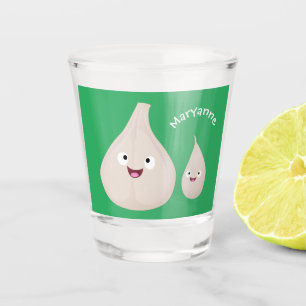 Copo De Shot Imagem vegetal do desenho animado de alho cúprico