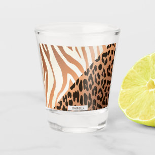 Copo De Shot Impressão da zebra e do leopardo
