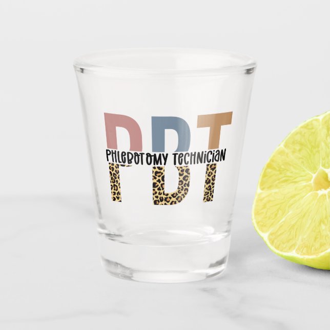 Copo De Shot Impressão Leopard do Técnico de Phlebotomia PBT (Frente)