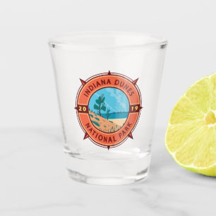 Copo De Shot Indiana Dunes National Park Retro Compass Emblem