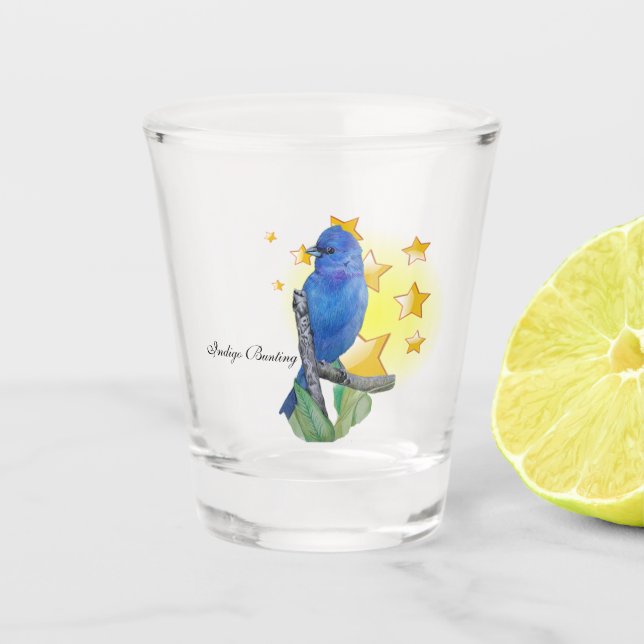 Copo De Shot Indigo Bunting Bird é uma estrela (Frente)