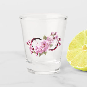 Copo De Shot Infinidade com Flores de Flor Sakura