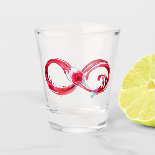 Copo De Shot Infinidade com vinho tinto