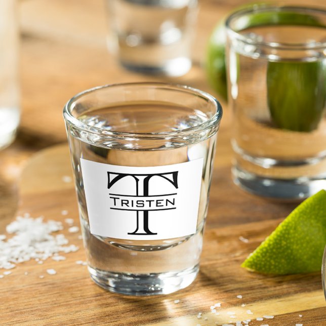 Copo De Shot Iniciais Clássicos de Nome do Monograma Personaliz (Criador carregado)