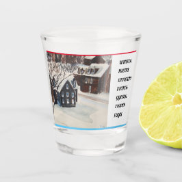 Copo De Shot Inverno escrito em sete línguas