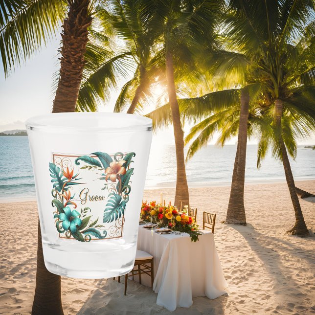 Copo De Shot Iridescência tropical impressa (Criador carregado)