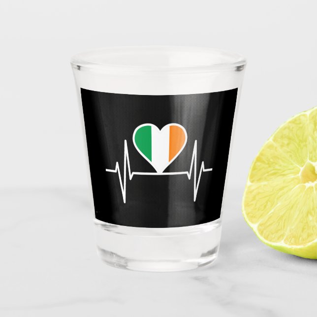 Copo De Shot Irish Flag Heartbeat (Frente)