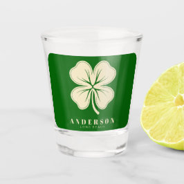 Copo De Shot Irish Lucky Four Folheto com Nome Verde