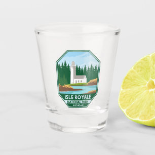Copo De Shot Isle Royale National Park Farol Retro Emblem