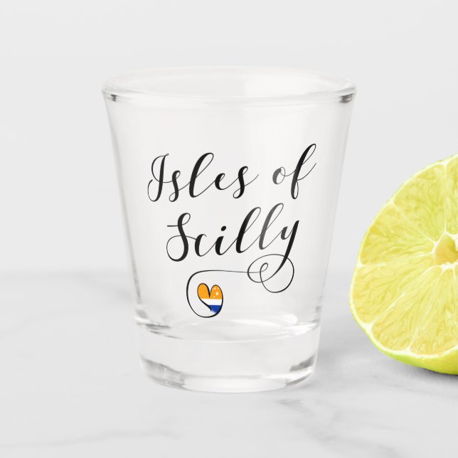 Copo De Shot Isles of Scilly Flag Heart (Frente)
