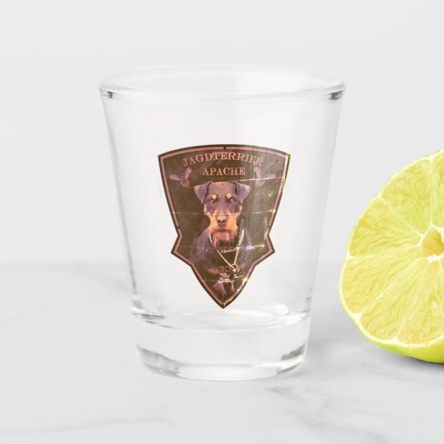 Copo De Shot Jagdterrier, Coração Corajoso (Frente)
