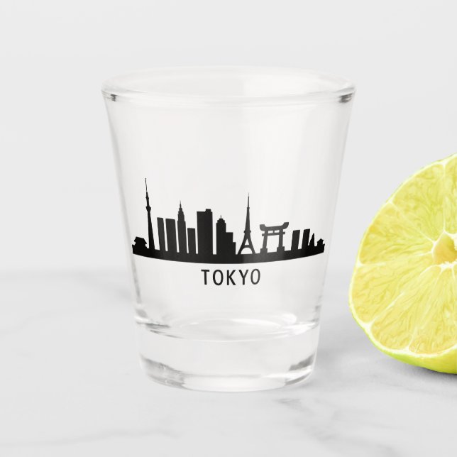 Copo De Shot Japan Cityscape Travel | Tokyo Skyline Silhouette (Frente)