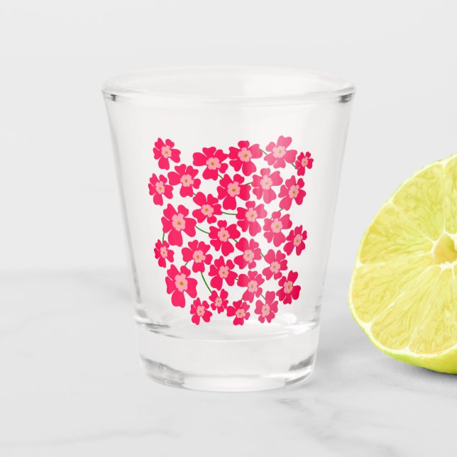 Copo De Shot Jardim Flor Magenta Rosa Fantasia (Frente)