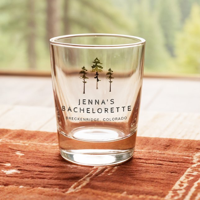 Copo De Shot JENNA Pine Tree Camp Mountain Bachelorette (Criador carregado)