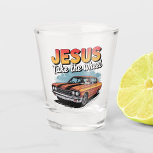 Copo De Shot Jesus Assume o Volante Carro Musculoso Vintage