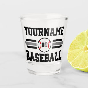 Copo De Shot Jogador de Beisebol Retro Personalizado NOME Equip