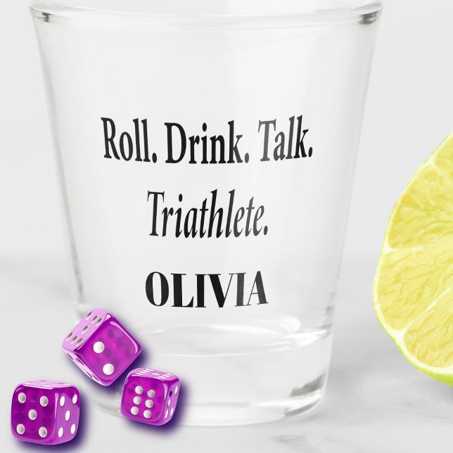 Copo De Shot Jogador de Bunco Engraçado Monogramado (Funny Bunco or Bunko drinking glass! Great for group players who love to roll the dice. Monogrammed)
