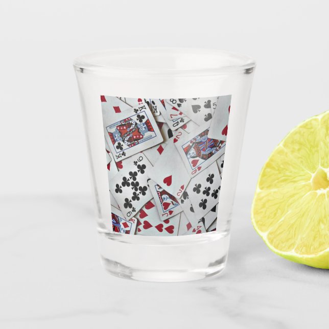 Copo De Shot Jogando Cartões Jogos de Pôquer Rainha King (Frente)