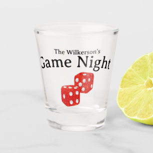 Copo De Shot Jogo Noite Vermelho Dice da Largura