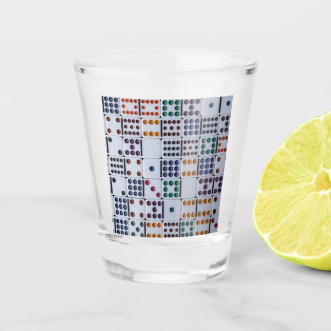 Copo De Shot Jogo Números de Dominos (Frente)