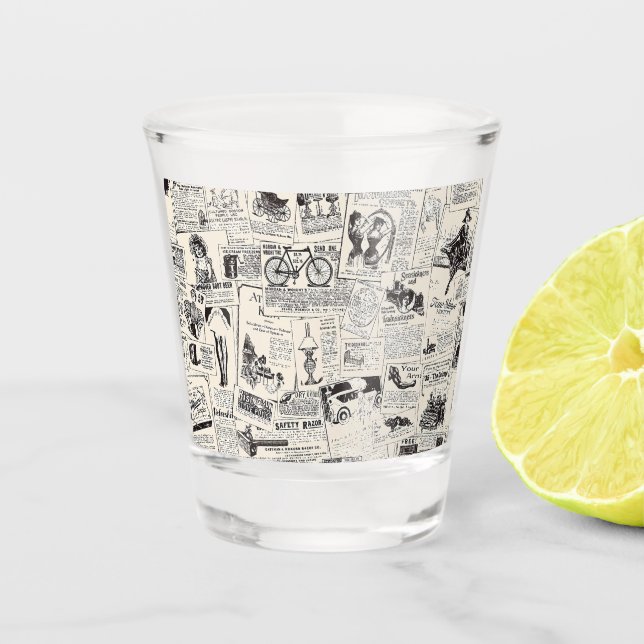 Copo De Shot Jornal Vintage (Frente)
