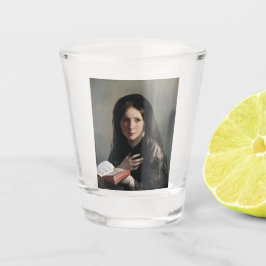 Copo De Shot Jovem Mulher Perdida nos Sonhos (Lendo um Livro)